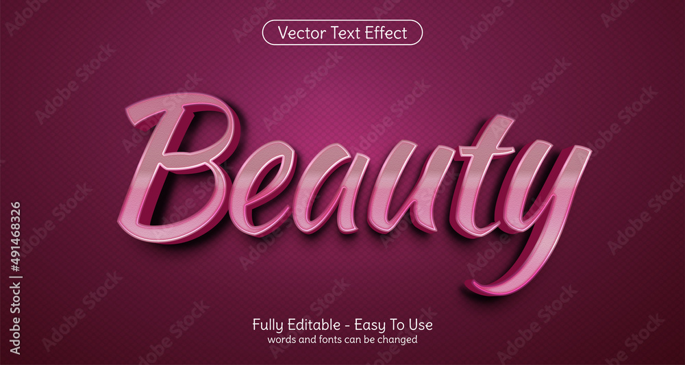 Three dimension text Pink, editable style effect template