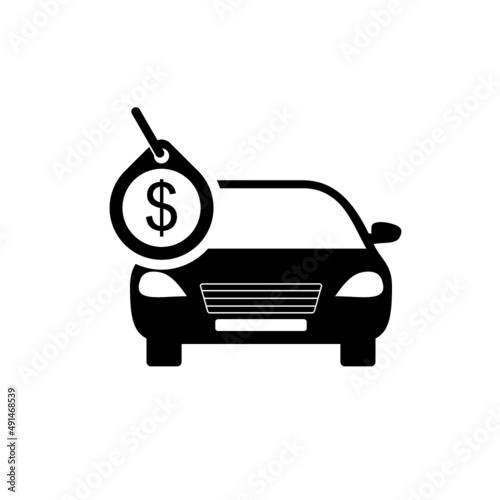 Tag price car icon isolated on white background