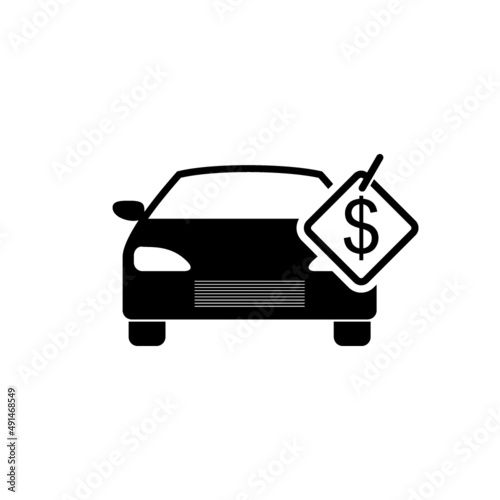 Tag price car icon isolated on white background