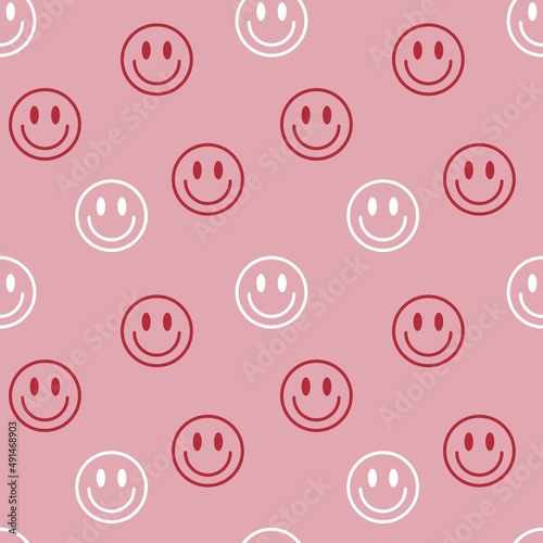 Background with smile icon. Vector illustration.
