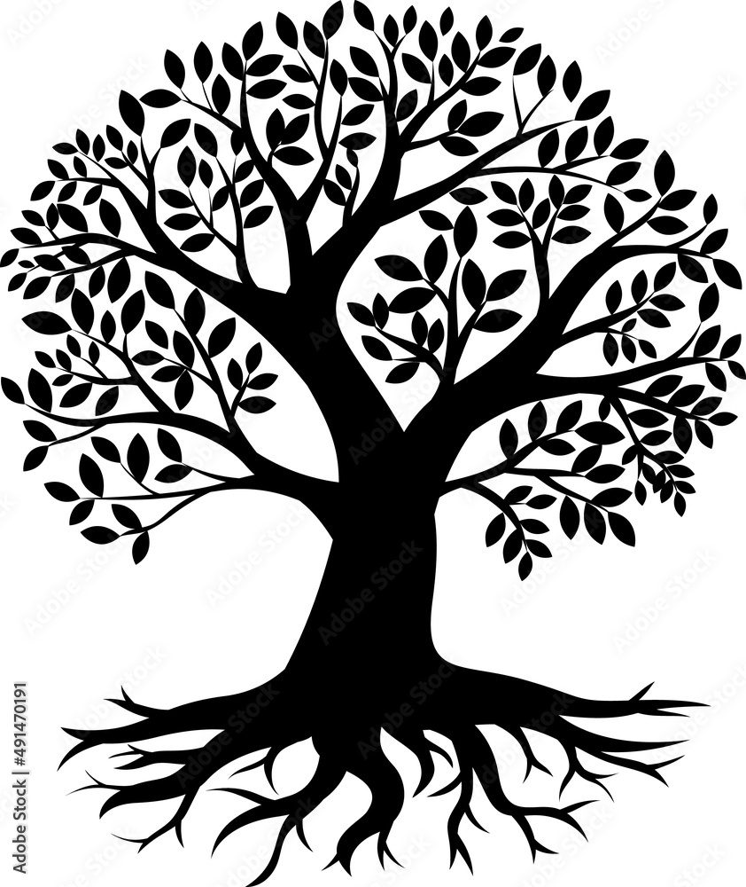 Tree With Leaves Silhouettes Tree With Leaves SVG EPS PNG Tree With Leaves Silhouettes Tree With Leaves SVG EPS PNG