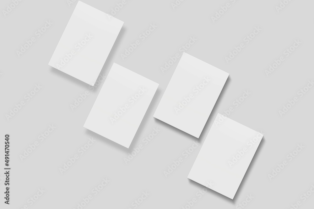 Blank paper for mockup. 3D Render. Blank paper for mockup. 3D Render.