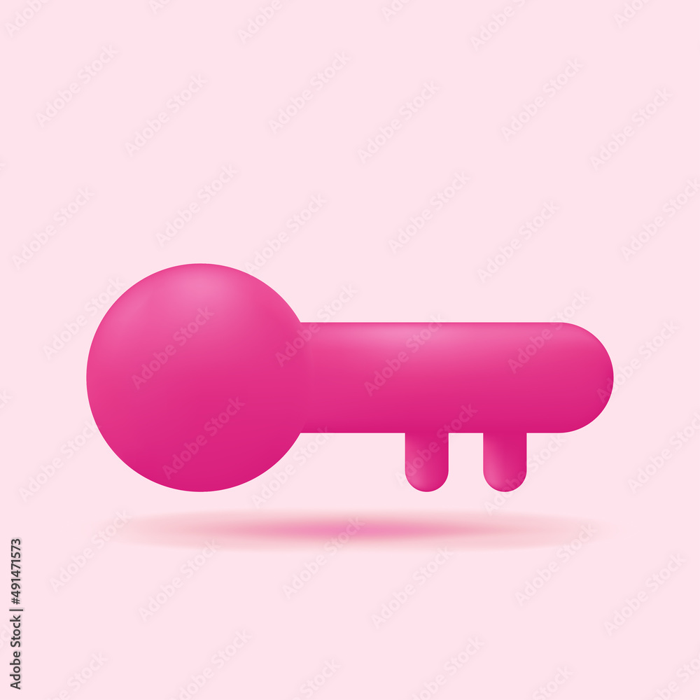 3d realistic key vector cartoon icon illustration 3d realistic key vector cartoon icon illustration