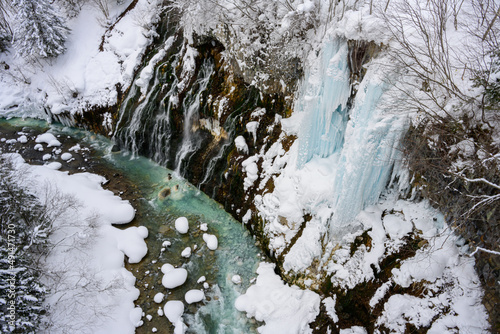 冬の美瑛　白ひげの滝　2022年3月 photo