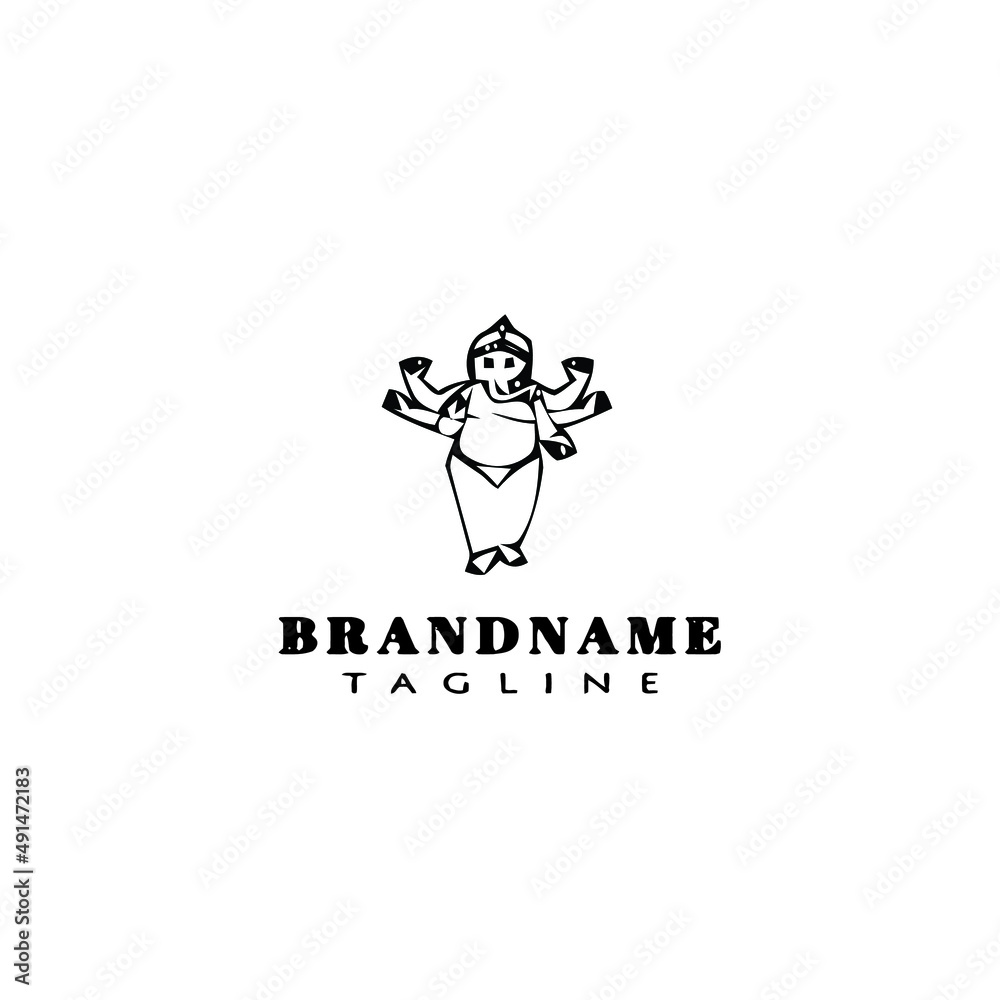 lord ganesh logo cartoon icon design template black isolated vector illustration lord ganesh logo cartoon icon design template black isolated vector illustration