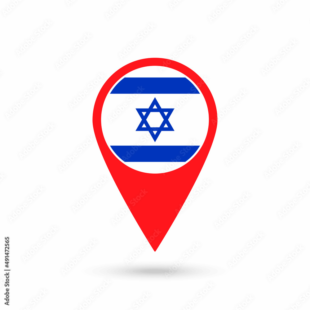 Map pointer with contry Israel. Israel flag. Vector illustration. Map pointer with contry Israel. Israel flag. Vector illustration.