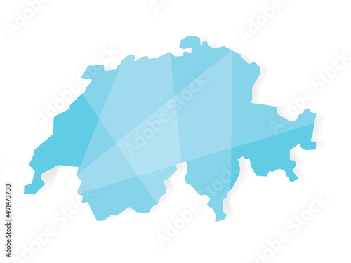 abstract geometric crystal effect Switzerland map- vector illustration