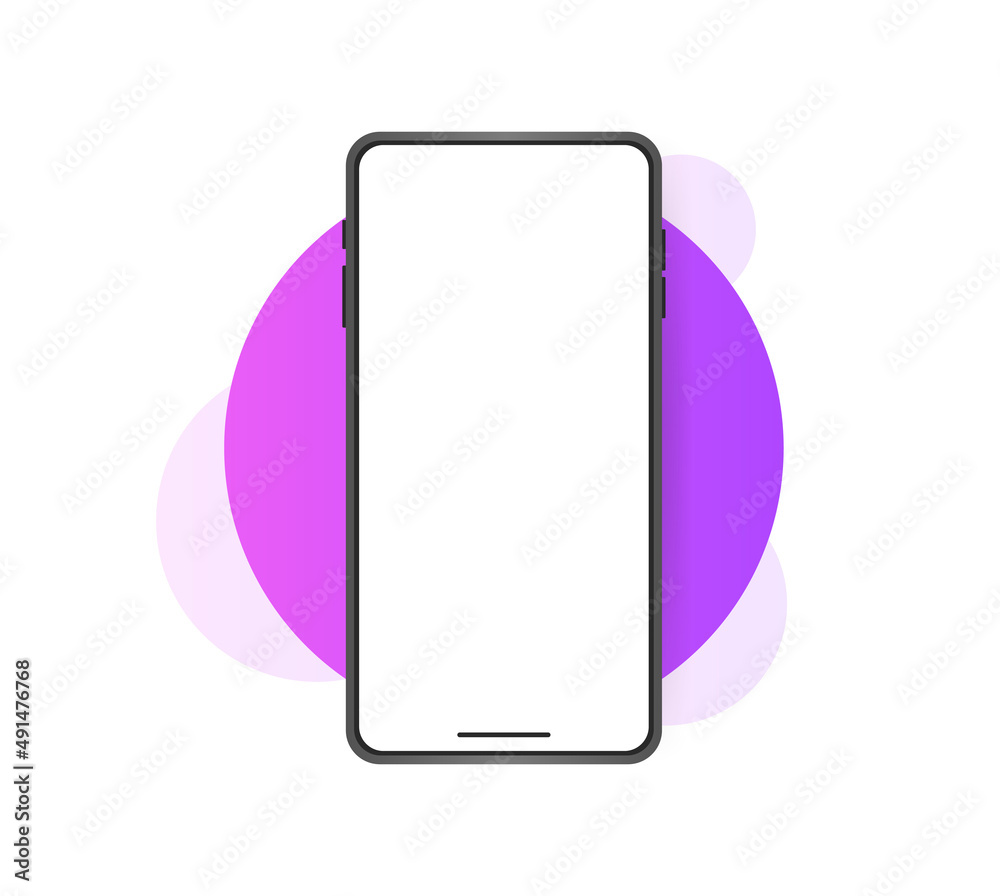 Phone mockup. Realistic mobile phone in 3d style, for presentation.