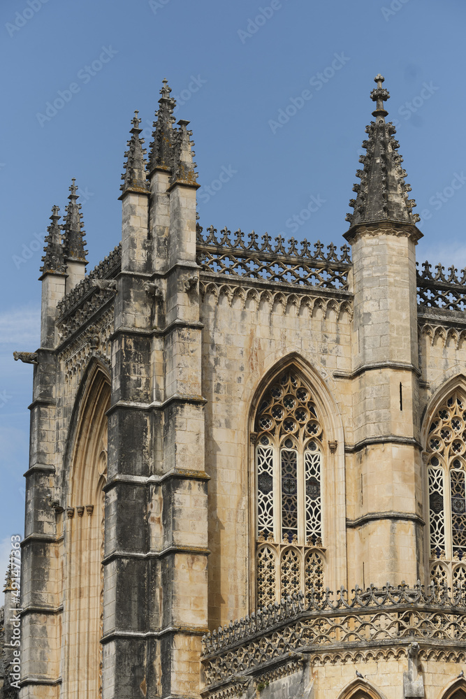 the western façade of the Batalha Monastery facing the large square in Batalha, Portugal
the western façade of the Batalha Monastery facing the large square in Batalha, Portugal