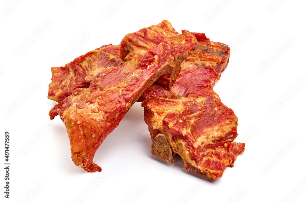 Smoked ribs, isolated on white background. High resolution image. Smoked ribs, isolated on white background. High resolution image.