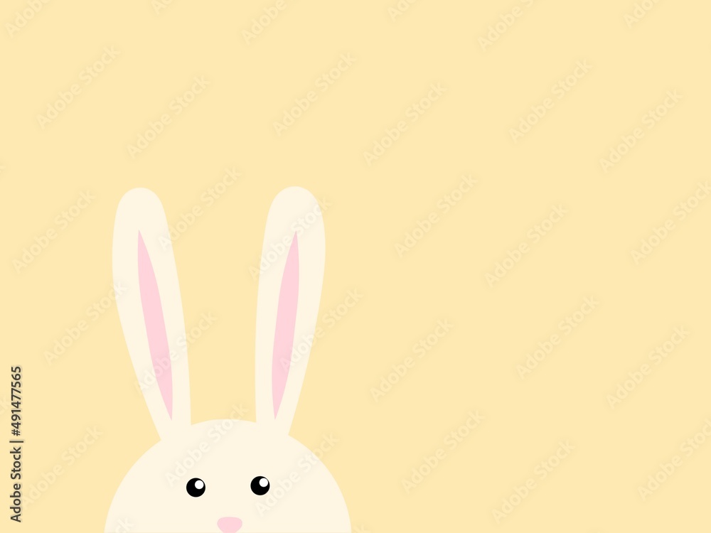 Easter decorative wallpaper with a rabbit on pastel color background. Easter decorative wallpaper with a rabbit on pastel color background.