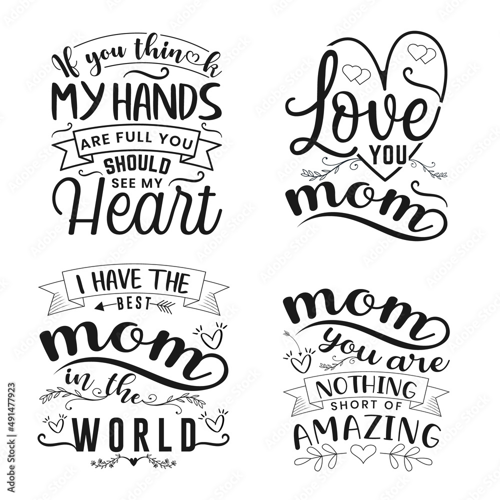 Mother's Day Bundle vector illustrations, Hand drawn lettering with anti Mother's day quotes, funny Mother's day Calligraphy graphic design typography for t-shirt, poster, sticker and card.