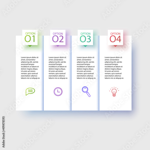 Business Infographic template. Design with numbers 4 options or steps, template design of vector format