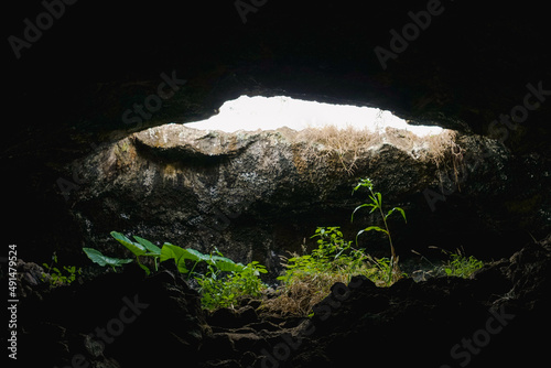 inside of a cave