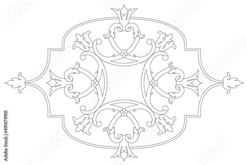 French ornament design illustration 