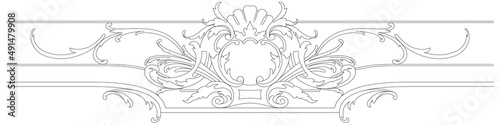 French ornament design illustration 