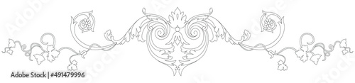French ornament design illustration 