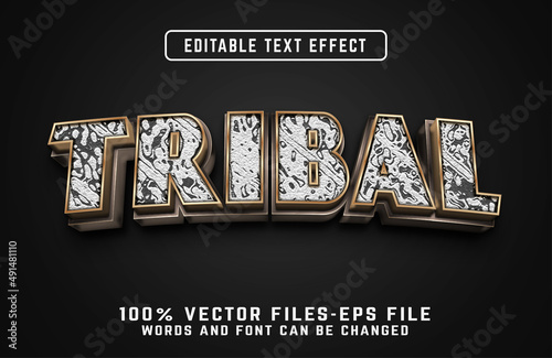 tribal 3d text effect premium vectors