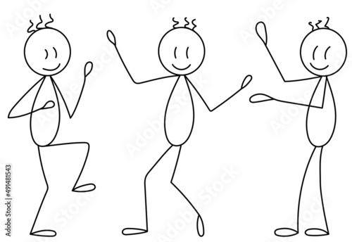 figure people dancing, sketch ,contour, vector