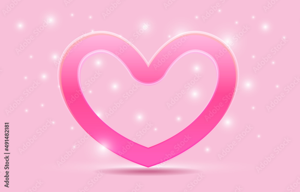 Pink stage for placing products. 
Empty cylinder podium. Concept of love or Valentine's Day. Sweet pink background decorated with hearts, Gift boxes, and shopping bags. Designed for background, banner