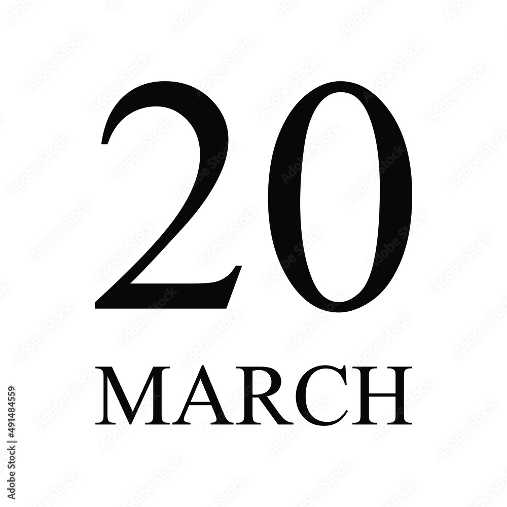 20 March Icon Vector Illustration . Date , Day Of Mouth