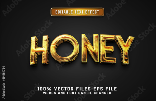 honey 3d text effect premium vectors