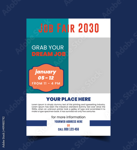 Job Fair Flyer template design vector