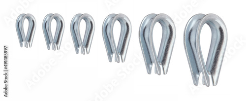 Set heavy-duty S-shaped hooks. Group. Galvanized hooks. Stainless steel. S-shaped hooks for rigging. Screwlock quick link lock. photo