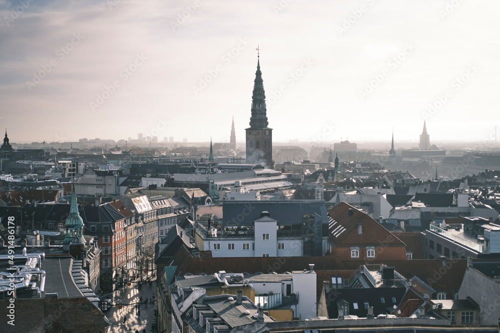 Panomaric view of Copenhagen from Rundetaarn Panomaric view of Copenhagen from Rundetaarn