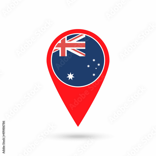 Map pointer with contry Australia. Australia flag. Vector illustration. Free Download Map pointer with contry Australia. Australia flag. Vector illustration. - GFXLoad