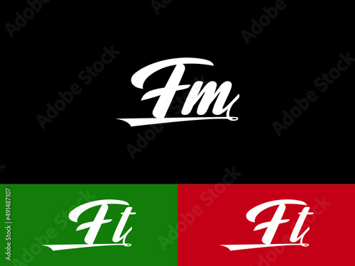 Creative FM f m Feminine Icon Letter Logo, Signature fm Luxury Letter Logo