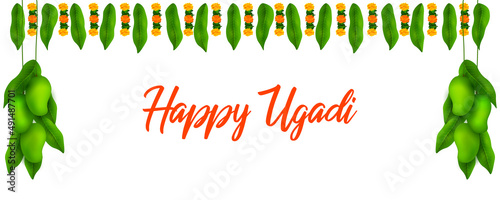 traditional festival holiday background for the New Year's Day for the states of Andhra Pradesh, Telangana, and Karnataka in India