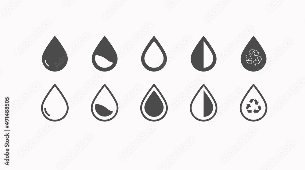Water Icon Set. Vector isolated editable illustration set Water Icon Set. Vector isolated editable illustration set