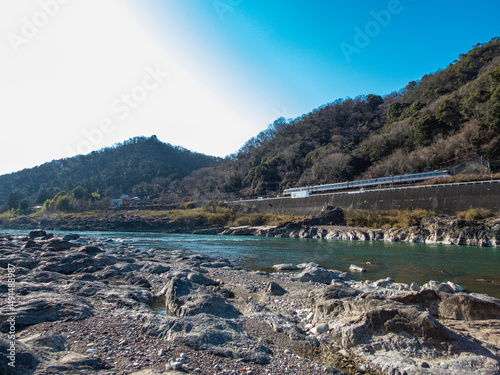 木曽川 日本ラインと高山本線の列車 