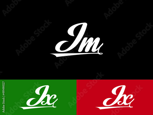 Signature JM or mj Logo Design, Creative jm Fashion Letter Logo Image Design For beauty wedding flower and fashion business photo