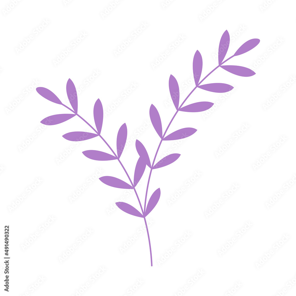 simple leaves, leaf graphic purple color