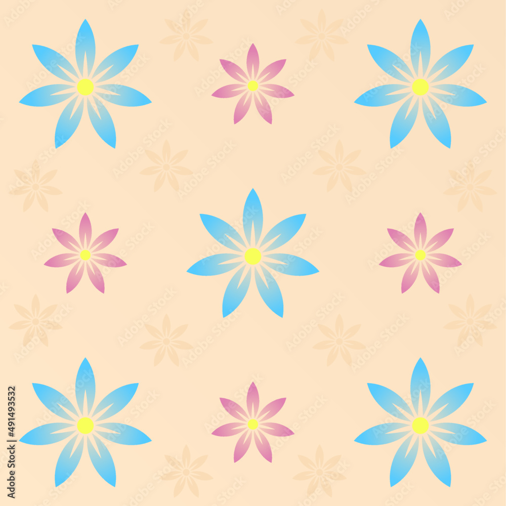 Background pattern with colorful flowers