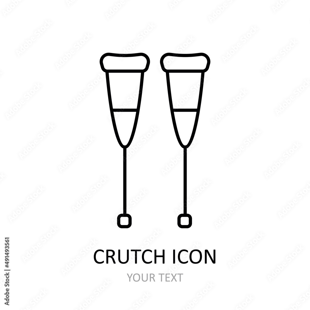 Vector illustration with crutch. Vector illustration with crutch.