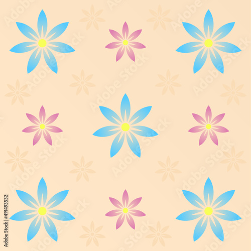 Obraz na płótnie Background pattern with colorful flowers w salonie