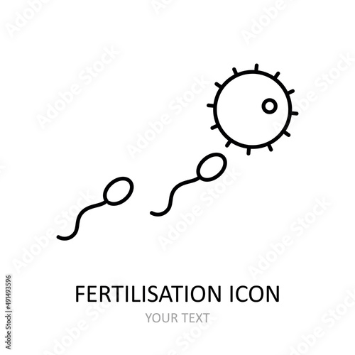 Vector illustration with fertilization - sperm and egg.