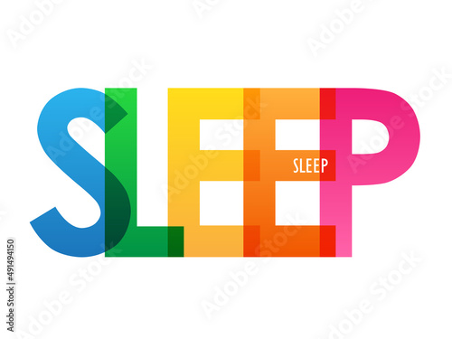 SLEEP colorful vector typography banner