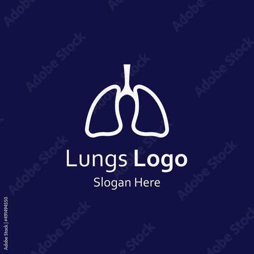 Lungs health and lungs care logo vector design, lungs logo illustration template.
