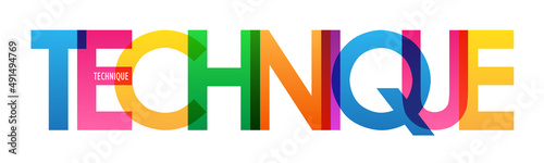 TECHNIQUE colorful vector typography banner