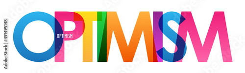 OPTIMISM colorful vector typography banner