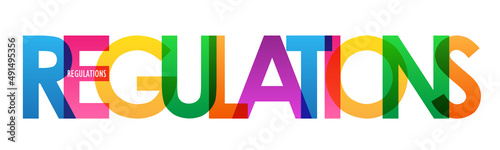 REGULATIONS colorful vector typography banner
