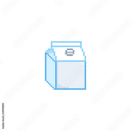 milk carton drinks pixel , pixel cute milk. vector illustration of pixel milk pack. 8 bit. Symbol, logo illustration.