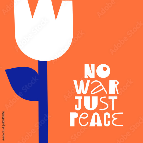 Vector poster with text say no to war photo
