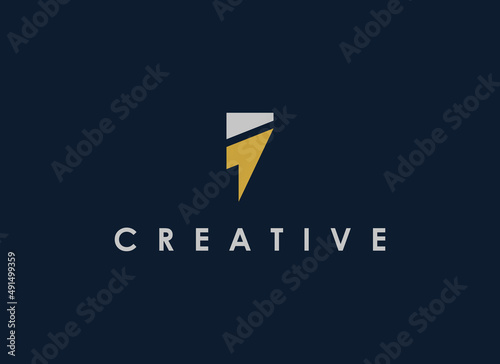Electric Logo. Flash Icon Thunder Bolt  Shape Letter S F J I. Suitable For Technology, Business and Branding Logos. Flat Design Vector Template Elements