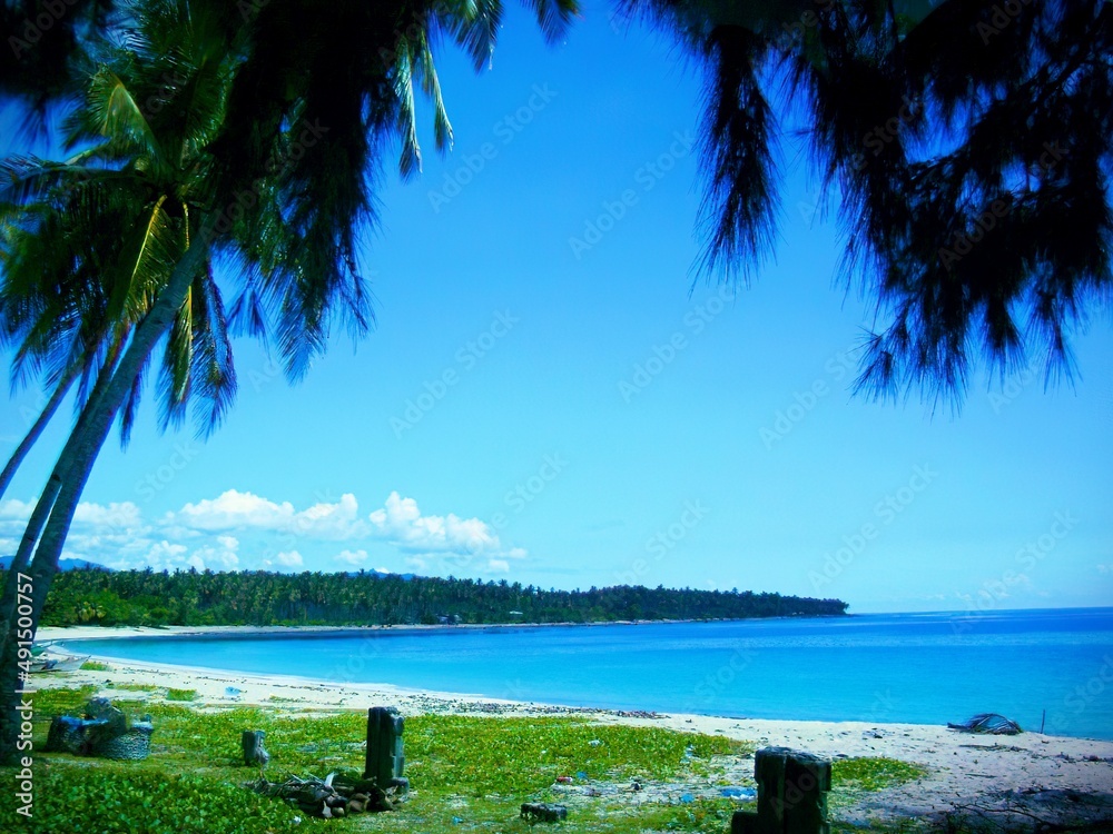 Beautiful Dahican beach in Mati, the southern part of the Philippines.