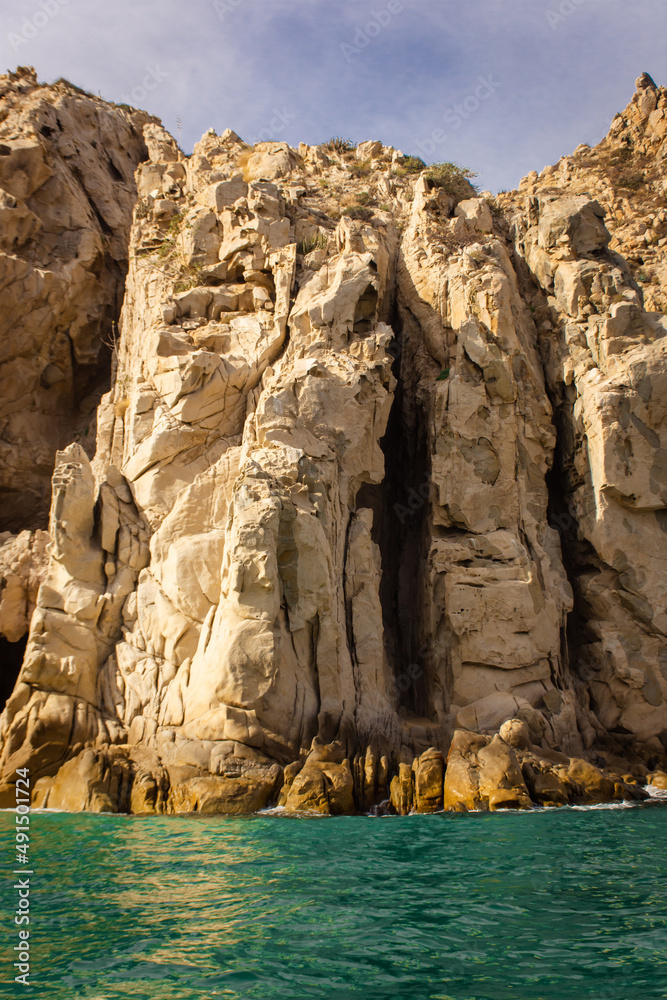 Front view of a crag in baja california mexico